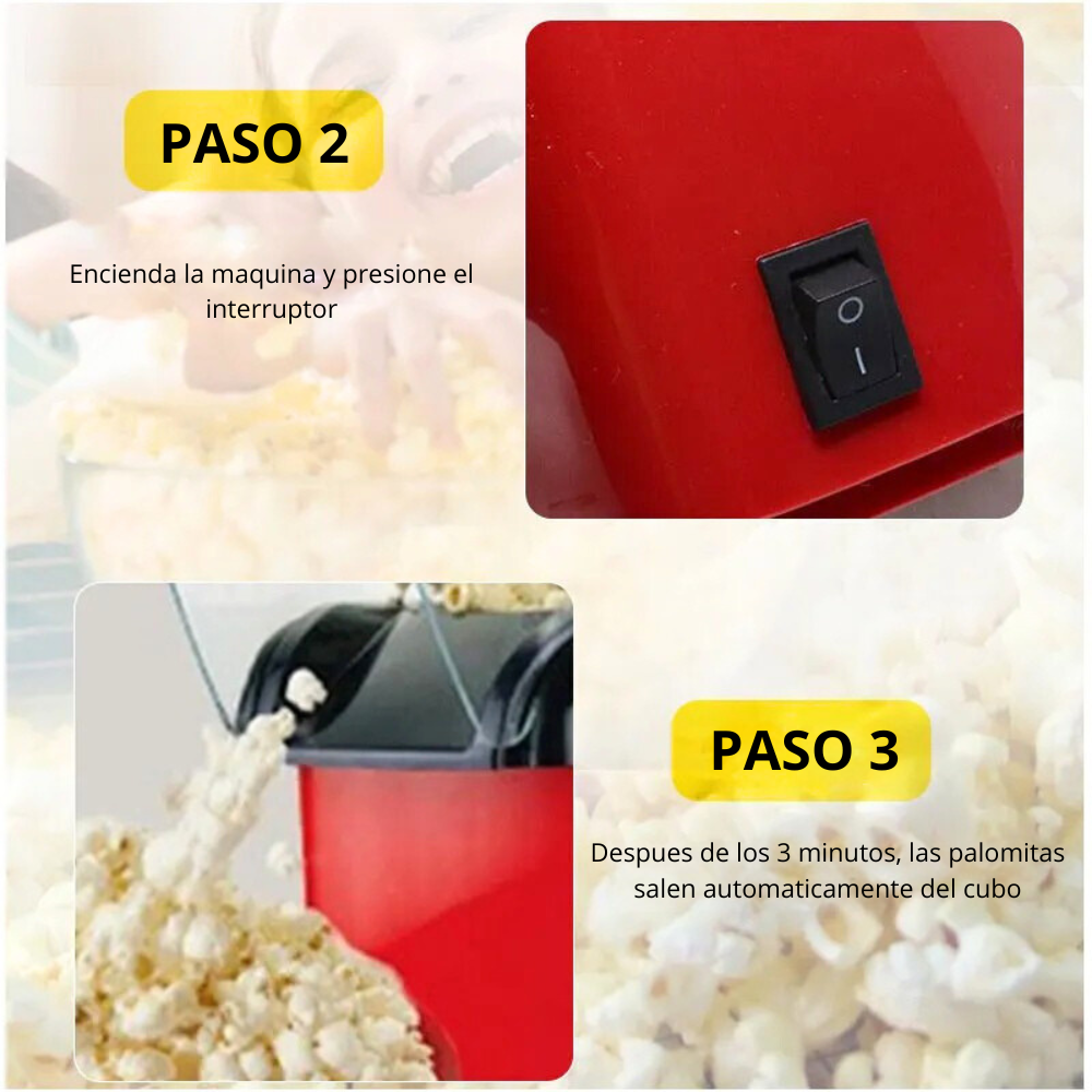 Máquina de Palomitas Mini – Máquina Eléctrica Automática para Palomitas de Maíz, Electrodoméstico de Cocina para el Hogar.