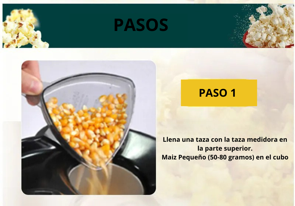 Máquina de Palomitas Mini – Máquina Eléctrica Automática para Palomitas de Maíz, Electrodoméstico de Cocina para el Hogar.