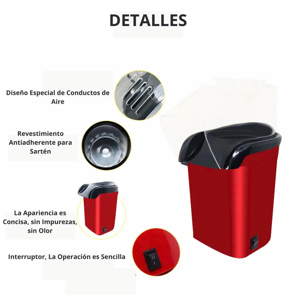 Máquina de Palomitas Mini – Máquina Eléctrica Automática para Palomitas de Maíz, Electrodoméstico de Cocina para el Hogar.
